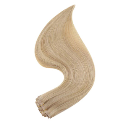 Clip In Remy Human Hair Extensions Straight Piano Color