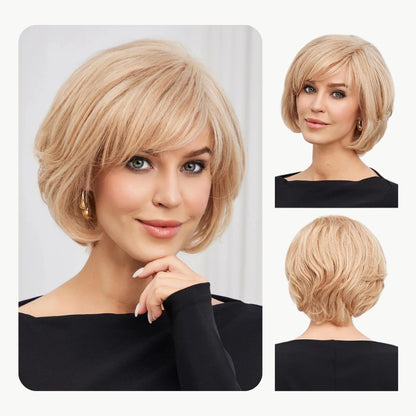 Hand-Tied Lace Front Wig Remy Human Hair Blonde Color