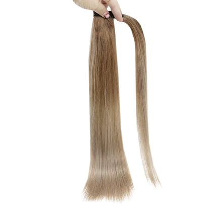 Ponytail Remy Human Hair Extensions Straight Ombre Color