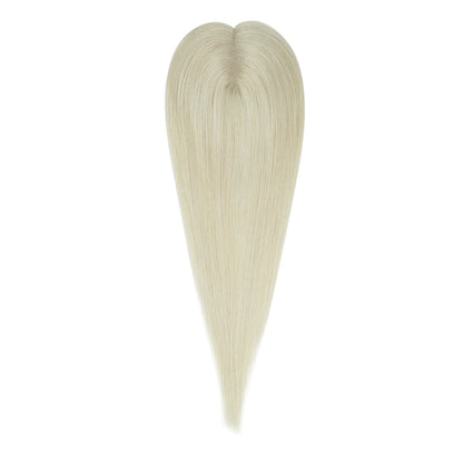 Topper Mono Base Remy Human Hair Straight Blonde Color