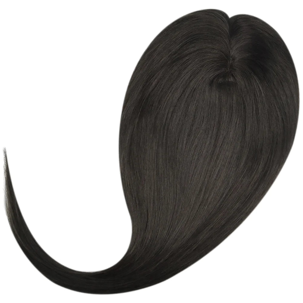 Topper Mono Base Remy Human Hair Straight Black Color