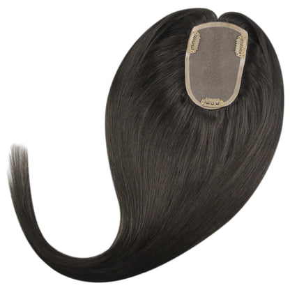 Topper Mono Base Remy Human Hair Straight Black Color