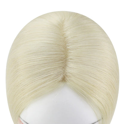 Topper Mono Base Remy Human Hair Straight Blonde Color