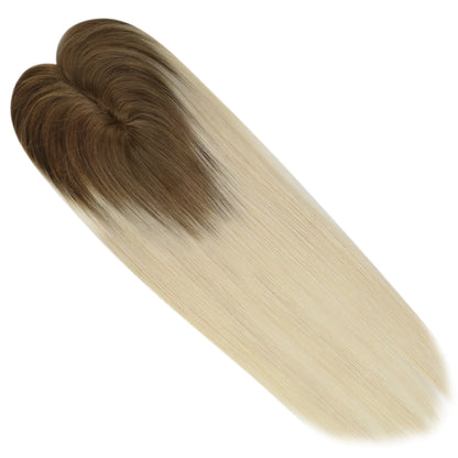 Topper Mono Base Remy Human Hair Straight Ombre Color