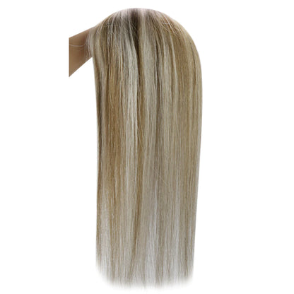 Topper Mono Base Remy Human Hair Straight Piano Color